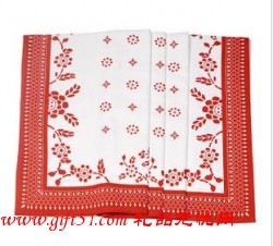 纯棉印花台布桌布（红色）