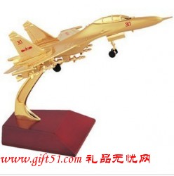 金黄苏-30合金战斗机飞机模型