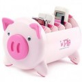 粉红色可爱小猪收纳盒定制 遥控器盒定做