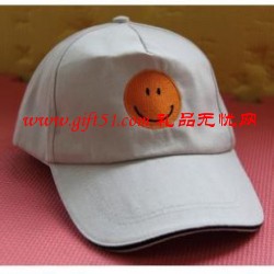 米白色刺绣笑脸帽子,棒球帽子工作帽子