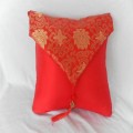 红色丝绸抱枕被 抱枕被定制