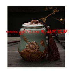 高档陶瓷茶叶罐 密封罐茶具包装